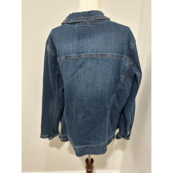 Style & Co Womens Plus Denim Jacket Classic Jean Jacket Size 22 - Picture 4 of 6